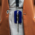 Miniatyrbillede 5 af 5: Bærbar PU læder badge lanyard pen opbevaringsetui (sort) 4 stk. (H-4)