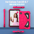 Miniatyrbild 2 av 5: Skyddande tablettfodral i silikon + PC för Samsung Galaxy Tab A9, stötsäkert Strawberry Black