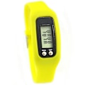 Miniatyrbillede 1 af 2: Skridttæller Ur Med Lcd-Display Enkel Betjening Gå Fitness Tracker Armbånd Digital Skridttæller Yellow