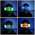 Miniatyrbillede 2 af 5: 1/2/4 stk. Lysende Farvebriller Led Briller El Wire Neon Lys Visir green light