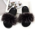 Pikkukuva 1 / 2: Mimigo Naisten Tekoturkisliukumattomat Naisten Liukumattomat Karvaiset Sandaalit Flip Flop Karvaiset Liukumattomat Pehmeät Tasaiset Sisä- ja Ulkokäyttöön 10 SIZE 40-41