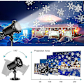 Miniatyrbilde 5 av 5: LED-projektor Julelys Snøfall Lys Med Fjernkontroll IP65 Vanntett Utendørs og Innendørs Juledekorasjon Snøfnugg LED Juleprojektor