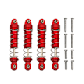 Miniatyrbilde 1 av 5: 4 stk Metalldempere for Trx4m -4m 1/18 RC Crawler Bil Oppgraderingsdeler, Rød