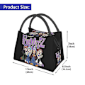 Miniatyrbilde 3 av 5: Bratz Doll Isolerte Lunsjpose For Kvinner Bærbar Tegneserie Tv Film Kjøler Termisk Lunsjboks Strand Camping Reise 16