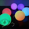 Miniatyrbilde 4 av 5: LED Poi-baller, Myke Poi-baller, Regnbue-fade & Høy Strobe Spinning Swirling Lys Rave Toy Poi Ball 1pcs