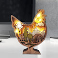 Miniatyrbillede 5 af 5: Påske Træ Kunsthåndværk Blødt Lys Batteridrevet Dekorativ 4 Stilarter Træ LED Lampe Kanin Kylling Kunsthåndværk Dekoration B