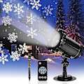 Miniatyrbilde 1 av 5: LED-projektor Julelys Snøfall Lys Med Fjernkontroll IP65 Vanntett Utendørs og Innendørs Juledekorasjon Snøfnugg LED Juleprojektor