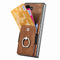 Miniatyrbillede 4 af 5: Til Samsung Galaxy Z Fold5 5g Retro Skin-feel Ring Multi-kort Tegnebog Mobiltelefon Cover Brown