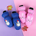 Miniatyrbilde 5 av 5: Vinterhansker for barn, vindtette og varme, for gutter og jenter, ski, sykling, klatring, utendørs, vanntette, baby-tegneserievotter Pinkdino for 5-8t