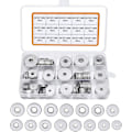 Miniatyrbilde 1 av 5: 225 stk 304 Rustfritt Stål Flate Skiver Sortiment, m3 M4 M5 M6 M8 M10 M12 Flat Washer For Tetting Skruer Tetningsringer - Kommer Med Boks (grå)