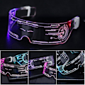 Miniatyrbilde 3 av 5: 1/2/4stk Lysende Fargebriller Led Briller El Wire Neon Lys Visir red light