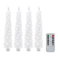 Miniatyrbilde 1 av 5: 4 stk. Flammeløse Lys LED Julertetformede Lys med 3D Flammeveke Batteridrevne Lys med Fjernkontroll Timer for Hjemmedekor Qinghai White