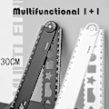 Miniatyrbillede 2 af 5: Foldbar lineal med bølget linje 30cm Student Special Multifunktionel Geometrisk Figur Malingsværktøj Skoleartikler Kunstrekvisitter - Linealer - Back Box 30cm