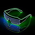 Miniatyrbilde 1 av 5: LED Lysende Briller Halloween Glødende Neon Julerfest Blinkende Lys Glødende Solbriller Glass Festivalrekvisita Kostymer Green Blue