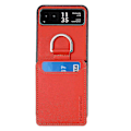 Miniatyrbild 2 av 5: Litchi Texture Läder Telefonfodral För Motorola Razr Orange