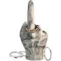 Miniatyrbillede 1 af 2: Sjov Langfinger Ringeholder, Marmorstruktur Resin Spoof Langfinger Smykke Display Stativ Til Ringe Organizer Sjov Smykkebakke White