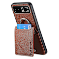 Pikkukuva 4 / 5: Litchi-kuvioitu nahkainen puhelinkotelo Motorola Razr -puhelimeen Brown