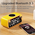 Miniatyrbild 1 av 4: WEKOME Multifunktionell Trådlös Bluetooth-högtalare 15W Snabbladdningsstation TF RGB Nattlampa Skrivbords LED Digital Väckarklocka Yellow