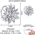 Miniatyrbilde 4 av 4: 6-pak lotus serviettringer med strass serviettringer servietter