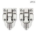 Miniatyrbild 1 av 2: 2-pack Trunk Ank-näbbspänne Resväska Verktygslåda Retro Stil Trälåda Växelspänne Silver