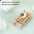 Miniatyrbillede 4 af 5: 10-1stk Mini Simulering Sne Slæde Håndlavet Træ Slæde Desktop Craft Hjem Indretning Sne Slæde Ornament Lugtfri til Dukkehus   Fingerfærdighedsspil 2pcs
