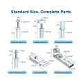 Miniatyrbillede 2 af 5: 4 stk. Dobbelt-Dørhængsler Dobbelt-Dør Hardware Reparationskit Skydedørs Kit Foldbar Lommedør