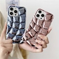 Miniatyrbillede 5 af 5: TPU-telefoncover med rhombus-gitter-mønster og elektroplettering til iPhone 15 Pro Black