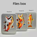 Miniatyrbilde 3 av 6: Flueboks, ørretfluekrokboks, dobbeltsidig flueboks, flueboks, fluefiske agntilbehør trout A