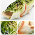 Miniatyrbilde 2 av 4: Unisex Simulerte 3D Fisk Tøfler Sommer Morsomme Mote Flip Flops For Utendørs Green 28-29