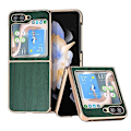 Pikkukuva 1 / 5: Samsung Galaxy Z Flip5:lle Nano-pinnoitettu puukuvioinen PU-matkapuhelinkotelo Green