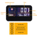 Stor Skärm Multifunktionell Evighetskalender LED-Klocka med Bakgrundsbelysning Väderprognos Digital Display Skrivbordsväckarklocka AC09C