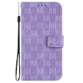 Miniatyrbild 2 av 5: Mobiltelefonskal i läder med dubbla 8-formade präglingar för Samsung Galaxy S23 5g Purple