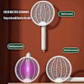 Miniatyrbild 4 av 5: 1 st, Elektrisk Flugsmällare, 4-i-1 Bug Zapper Racket, Flugsmällare Myggfälla Ljus, USB Laddningsbar, Lämplig För Inomhus Hem Kontor Bakgård Trädgård C