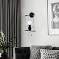 Miniatyrbillede 5 af 5: Indendørs LED Vægslampe, Svingende Børnelampe, Kreativ Indendørs Vægslampe Velegnet Til Soveværelser, Stue, Gang, E27, Pære Ikke Inkluderet, 220v white