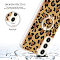 Miniatyrbilde 4 av 5: Mobiltelefondeksel for Samsung Galaxy S22+ 5g med dobbeltsidig elektroplettering IMD og ringholder Leopard Print