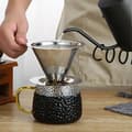 Miniatyrbilde 2 av 3: Nytt kaffefilter i rustfritt stål, pour-over kaffe, papirløst, kaffetraktfilter til husholdning, sølv