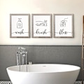 Miniatyrbillede 5 af 5: Minimalistiske sort-hvide stregtegning vægplakater og -print lærredsbilleder Uindrammede billeder til vaskeri og toiletindretning   Dexterity Games 21x30cm No Frame Pattern08