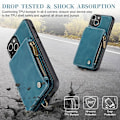 Miniatyrbillede 3 af 5: Caseme C20 Multifunktionel RFID Læder Mobiltelefonetui til iPhone 15 Blue iPhone 15