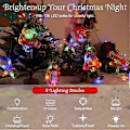 Miniatyrbillede 3 af 5: 138 LED Julegardinlys, Julemand Snemænd Hængende Lysstreng med 6H Timer & 8 Tilstande, USB-drevet Feelyse, Juledekoration