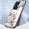 Pikkukuva 4 / 5: OnePlus Nord CE3 5G -kotelo, kukkakuvio, karkaistu lasi, jalusta, puhelinkotelo Chinese Rose