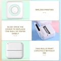 Miniatyrbilde 5 av 5: Minifotoprinter, Bærbar Liten Bluetooth Termisk Printer Blekkfri Printer med 10 Ruller Termisk Papir for Android og iOS Smarttelefon, 2024 Ping