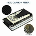 Miniatyrbillede 4 af 5: RFID Blokerende Carbon Fiber Minimalistisk Ridge Pengeclips Forlomme Mænds Tegnebog CSV