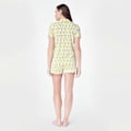 Miniatyrbild 3 av 4: Dam Pyjamas Set 2 Delar Knäppning Apor Shorts Set Y2k Preppy Loungewear Pjs Yellow XL