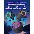 Miniatyrbild 3 av 7: Bluetooth-högtalare Mini Bärbar Trådlös Utomhushögtalare med RGB-lampor 360° Surround Stereo Bass Bluetooth V5.3 Små Fickduschhögtalare