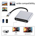 Pikkukuva 5 / 5: 4-in-1 USB Type-C -hubi kahdelle 4K HD -yhteensopivalle latausportille USB-C -telakointiaseman sovitin, tukee kahta