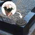 Miniatyrbillede 2 af 4: Sæt med 2 sorte gravvaser til friske eller kunstige blomster