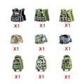 Miniatyrbild 1 av 5: Militära byggklossar Soldatfigurer Gåvor Leksaker Vapen Gevär Special Force SWAT Arm Väst Hjälm Explosionssäkra kläder MOC   Fingerfärdighetsspel --9pcs