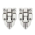 Miniatyrbild 2 av 2: 2-pack Trunk Ank-näbbspänne Resväska Verktygslåda Retro Stil Trälåda Växelspänne Silver