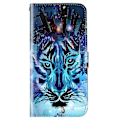 Miniatyrbilde 5 av 5: For Oppo A79 5g / A2 5g Etui Pu Lær+tpu Mønster Trykt Flip Stativ Telefonbeskytter Wolf