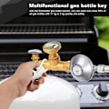 Miniatyrbilde 4 av 5: Nøkkel i rustfritt stål til gassflasker, multifunksjonell nøkkel til gassflasker, nøkkel til gassregulator med integrert flaskeåpner, utendørs gassnøkkel